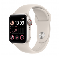 Apple Watch SE 2 Aluminiumgehäuse polarstern 40mm Sportarmband polarstern S/M (GPS + Cellular)